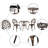 2 - Person Metal Patio Dining Set with Round Table , Cushions Included