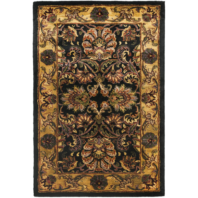 Santoyo Hand Tufted Wool Oriental Rug, Rectangle 6' x 9'