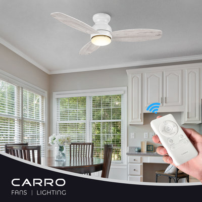 Ventilateur de plafond encastré à moteur à courant continu de 48 pouces avec lumière, télécommande