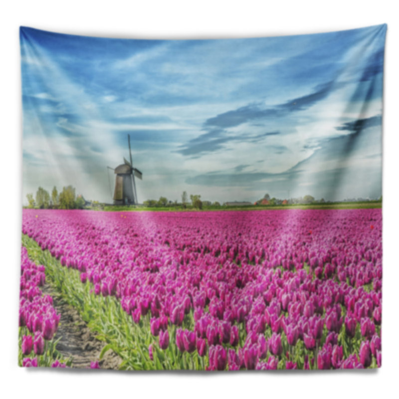 Tapisserie paysage paysage campagne hollandaise traditionnelle, H 32 po x l 39 po