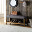 Banc de chambre gris avec design moderne et tablette de rangement - Améliore l'organisation