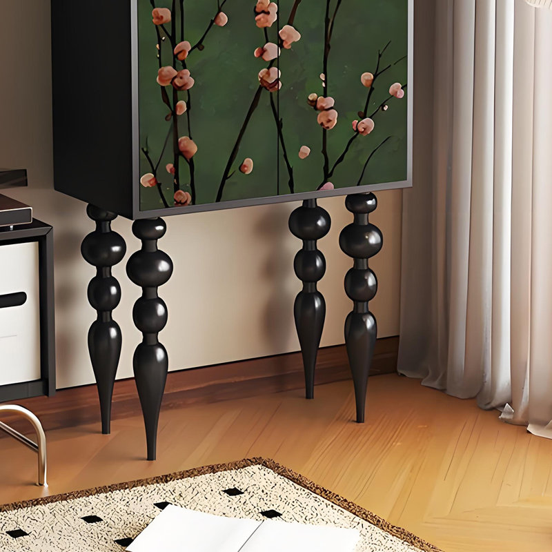French Style Solid Wood High Leg Cabinet