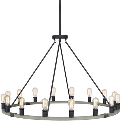 Banwarilal 16 - Light Dimmable Wagon Wheel Chandelier
