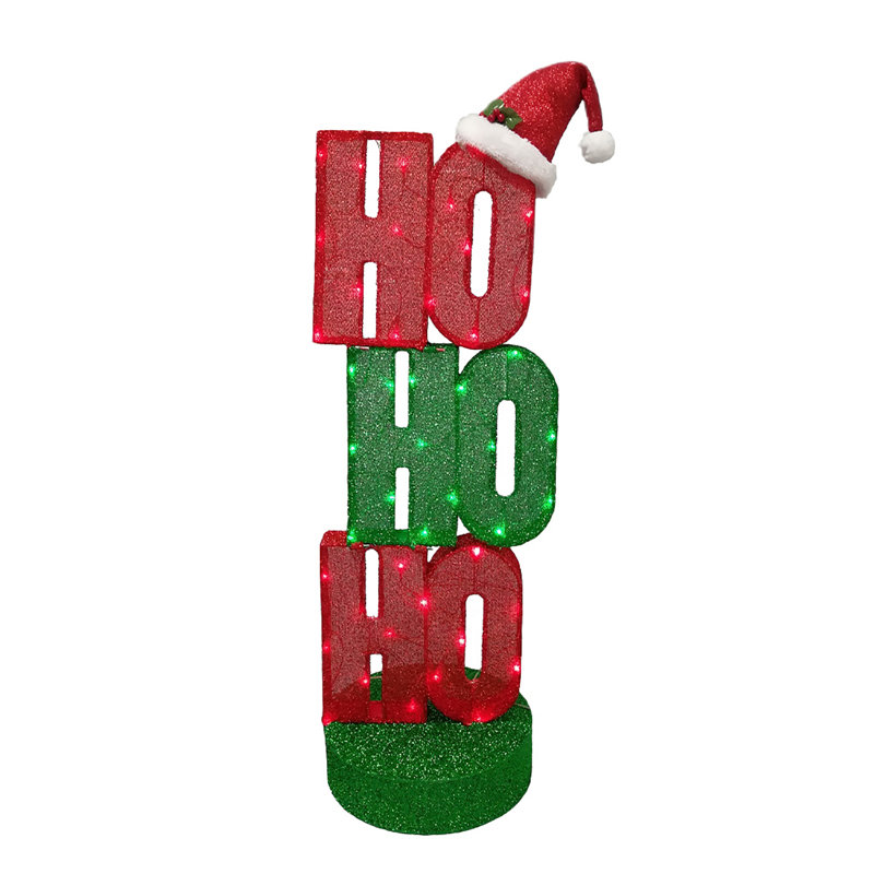 Figurine "HOHOHO" avec chapeau de père Noël
