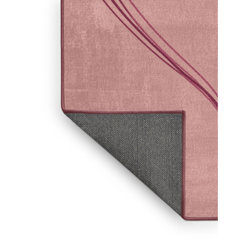 Soft Plush Felan Valentines Modern & Contemporary Abstract Area Rug in Brown – Rose Binding, 8x12