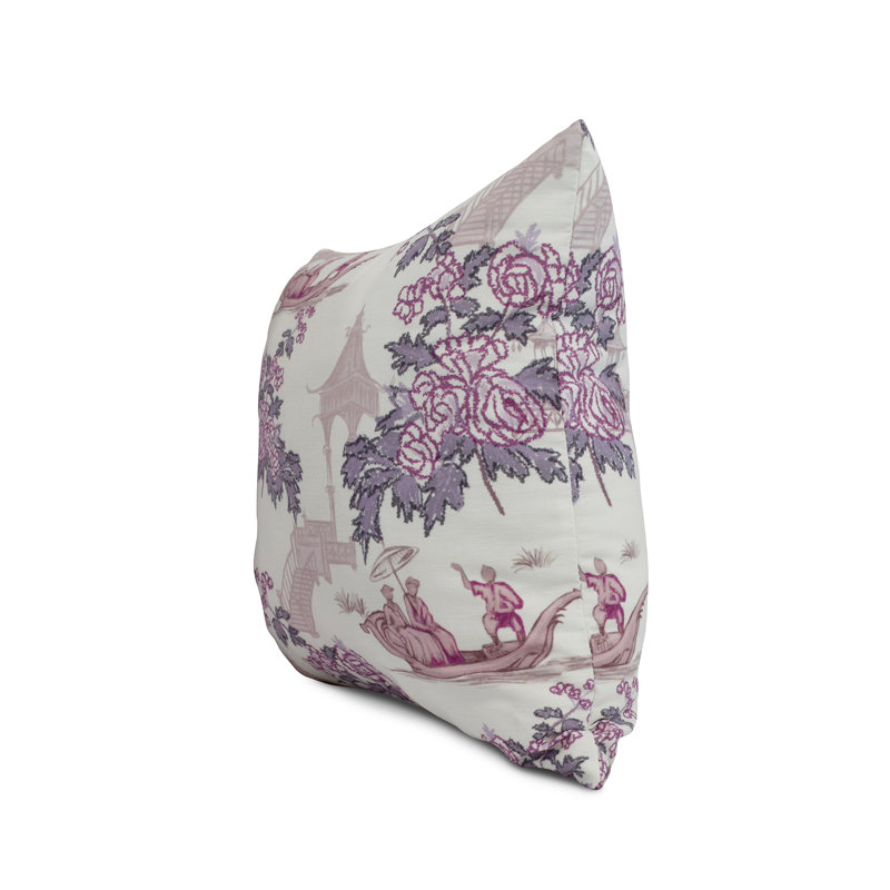Palm Beach Square Pillow Cover & Insert, Purple, 16" x 16"