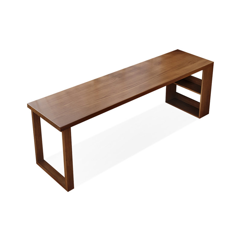 Bureau rectangulaire en bois massif noyer, H 29,53 po x l 86,61 po x P 23,62 po