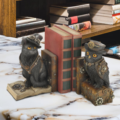 Serre-livres sculpturaux Steampunk