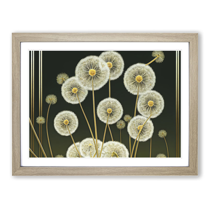 Dandelion Deco - Single Picture Frame Print, Oak, 25cm H x 34cm W x 2cm D