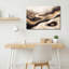 «Wavy Earth Tone Layers and Black Tree Silhouettes», art mural sur toile-1020011658