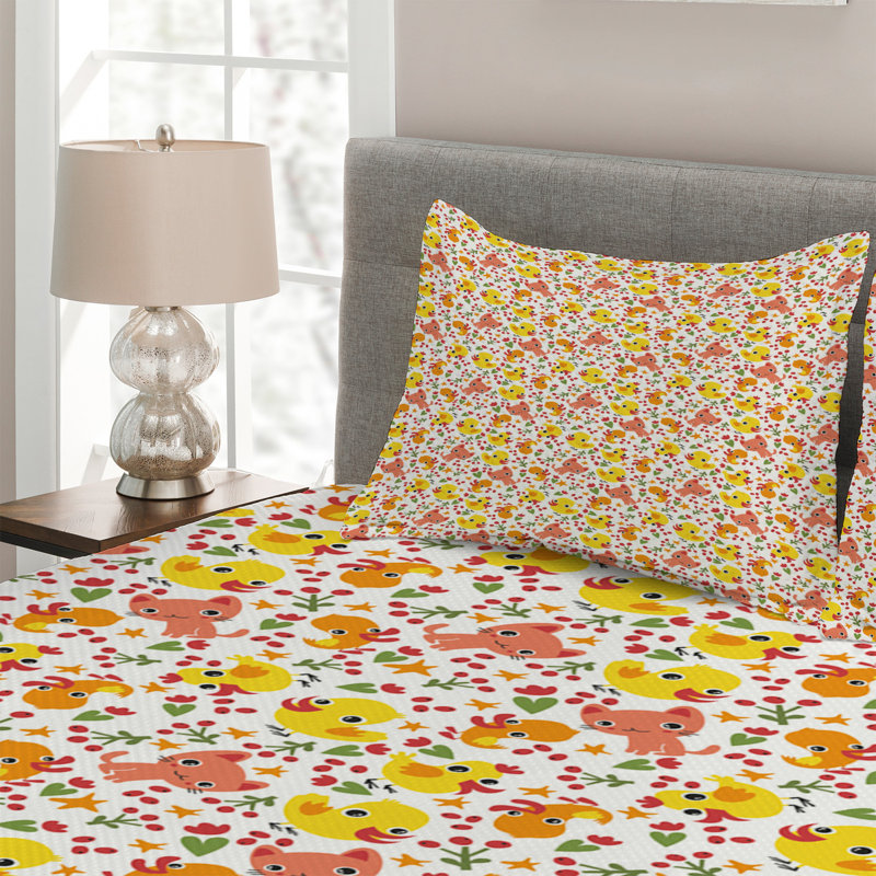 Polyester Coverlet, King Bedspread + 2 Shams