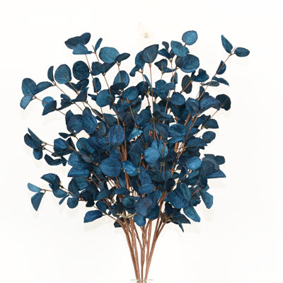 Artificial Farmhouse Fall Thanksgiving Floral Arrangement For Vase Filler, Mini Eucalyptus Faux Flower Branch Twig With Long Stem For Home Wedding Party Dining Table Centerpiece Decor