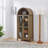 Arched-Top Glass-Door Storage Cabinet with Adjustable Shelves-772186593