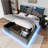 Upholstered Bed, 360 Surround LED Function, Buttons/Apps/Remote Control, Hydraulic Storage Bed With USB Type-C Charging-1666764955-1666764954
