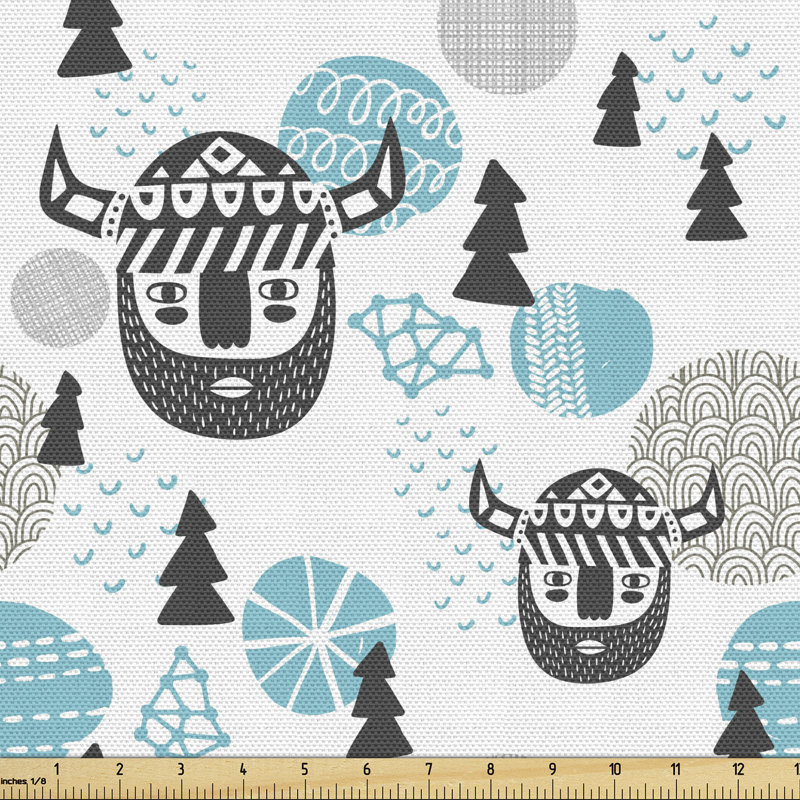 Chelese Viking Faces and Northern Woodland Multi-Purpose Fabric