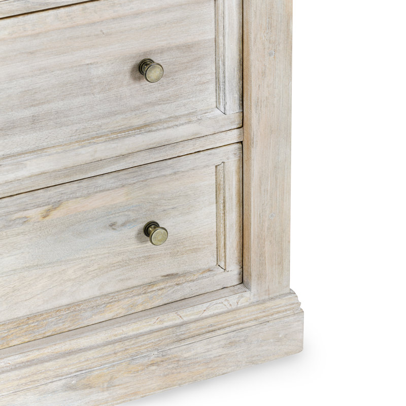 Adelaide 6 - Drawer Solid Wood Dresser, White Wash