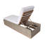 Chaise longue 1 pièce en aluminium et osier avec coussin Sunbrella Ravinia