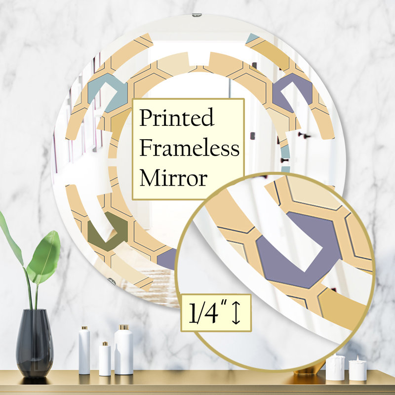 Miroir mural Hexagon, H 31,5 po x l po