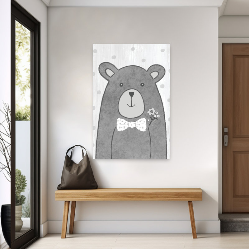 Petit ours fantaisiste, art contemporain, H 60 po x l 40 po