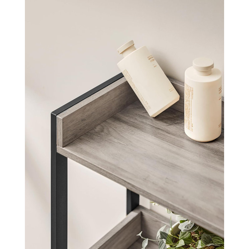Mistry Freestanding Over The Toilet Storage, Greige/Black