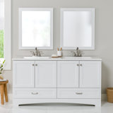Emlyn 60.50" Double Bathroom Vanity with 2 Cabinets, 2 Drawers, and Cultured Marble Vanity Top