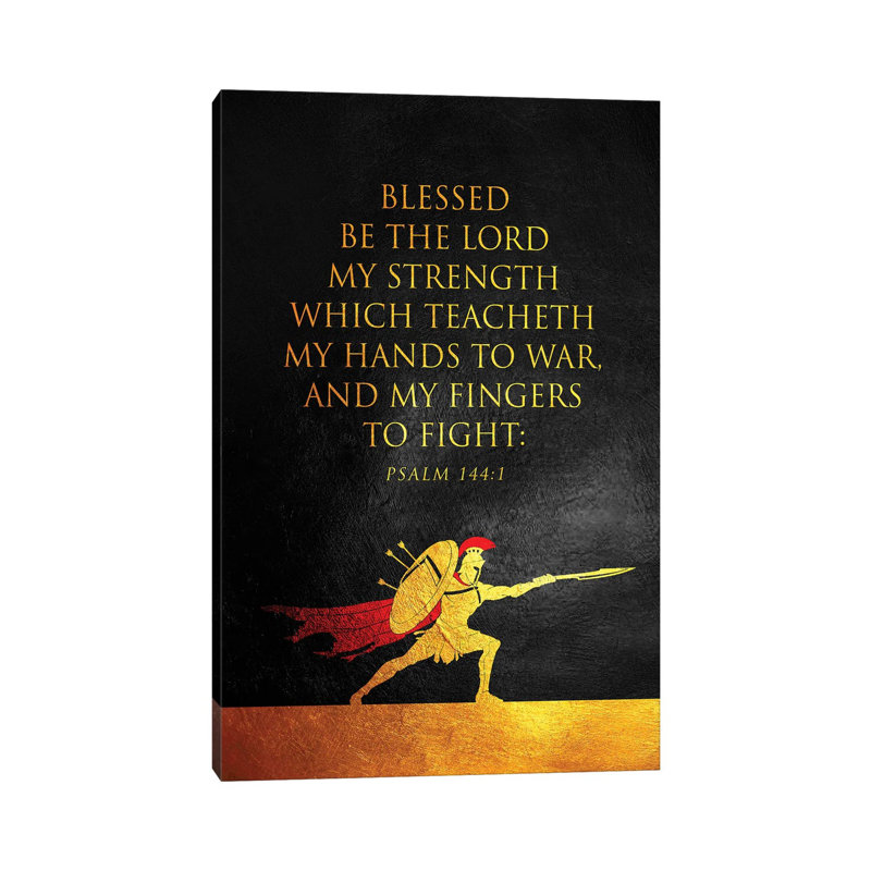 Psalm 144:1 Bible Verse by Adrian Baldovino - Print on Canvas, 66.04cm H x 45.72cm W x 3.81cm D, Wrapped Canvas