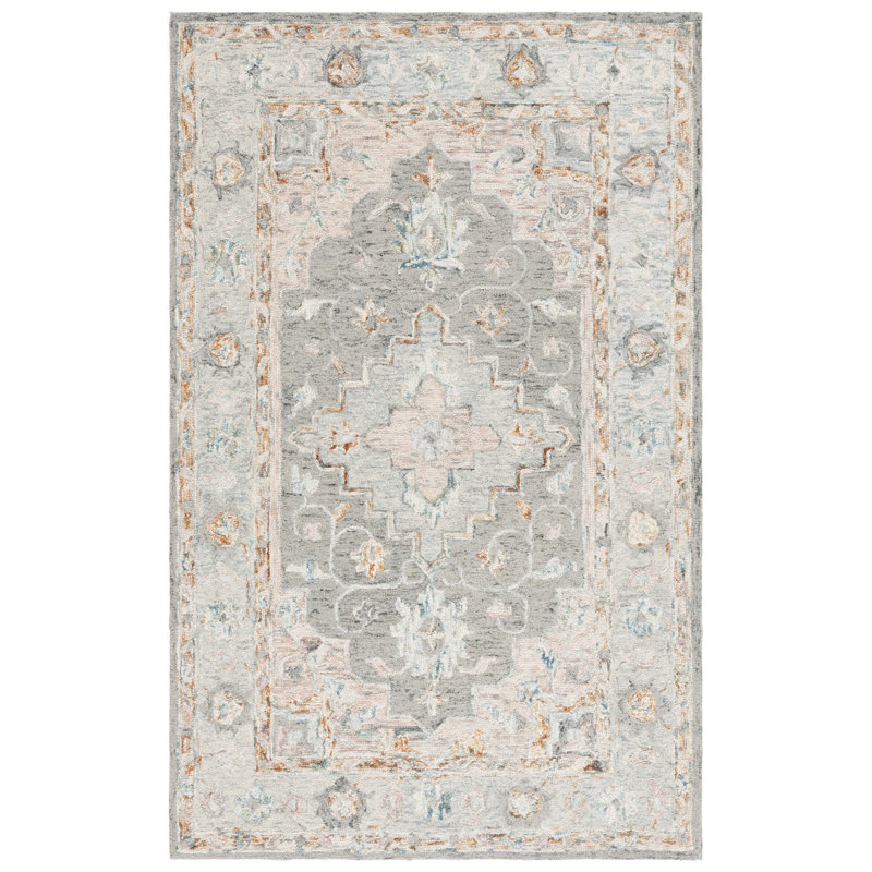 Tapis oriental performance en laine et coton touffeté à la main Aeddan, Rectangle de 5 pi x 8 pi