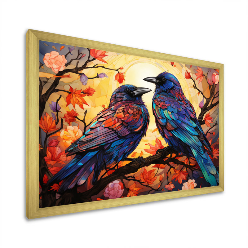 Crow Chromatic Monarchs - Animals Wall Decor, H 16 po x l 32 po x P 1 po, Cadre doré à une seule photo