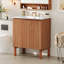 Meuble-lavabo pour salle de bain avec lavabo en céramique, meuble-lavabo pour petit espace