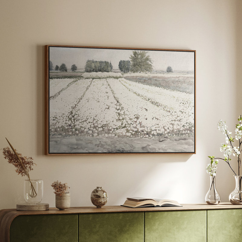 Paysage rétro - XXI, H 27 po x l 41 po x P 2 po, Toile encadrée noyer flottant
