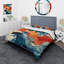 Ensemble de housse de couette à encre liquide bleue et orange-101241421