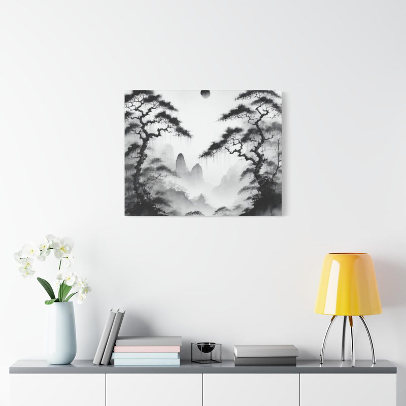 Toile silencieuse, gris anthracite, reproduction d'art sur toile, H 24 po x l 30 po