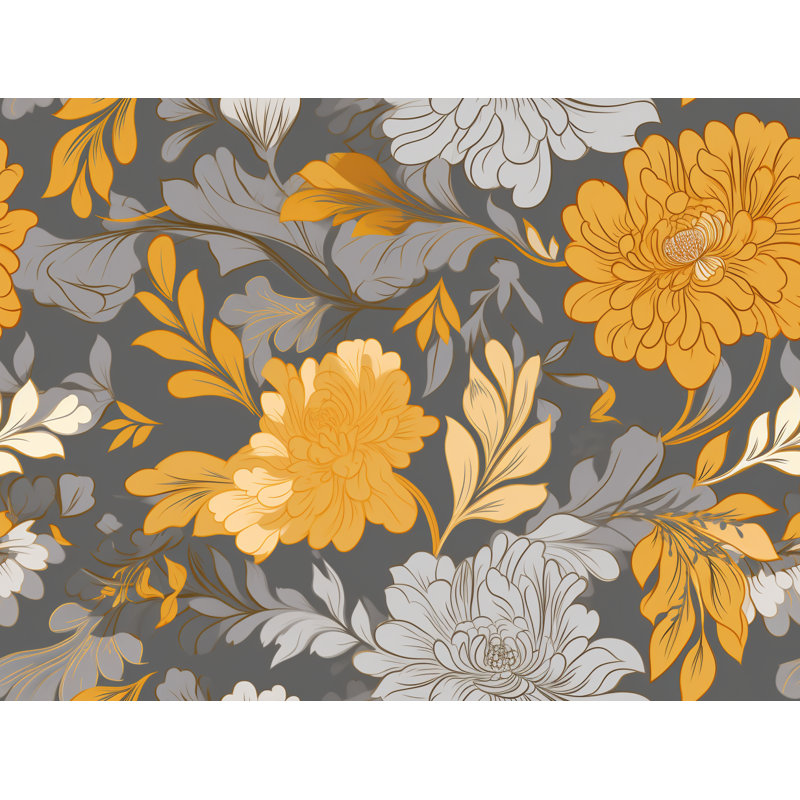 Machine Printed Comforter, Twin Comforter, Gold/Silver Floral