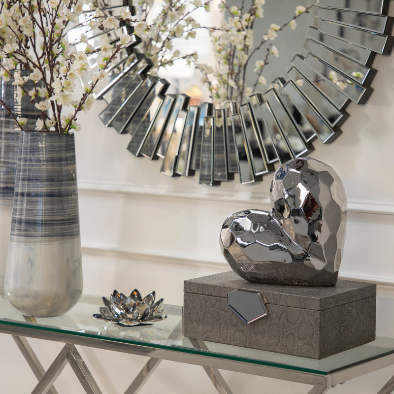 Sculpture Millsap, H 11 po x l 5 po x P 11 po, Argent argent