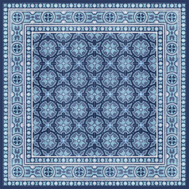 Mosaïque italienne en bleu I, H 30 po x l 30 po