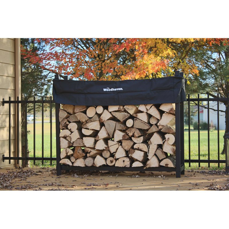 Metal Log Rack, Black, 48" H x 60" W x 14" D