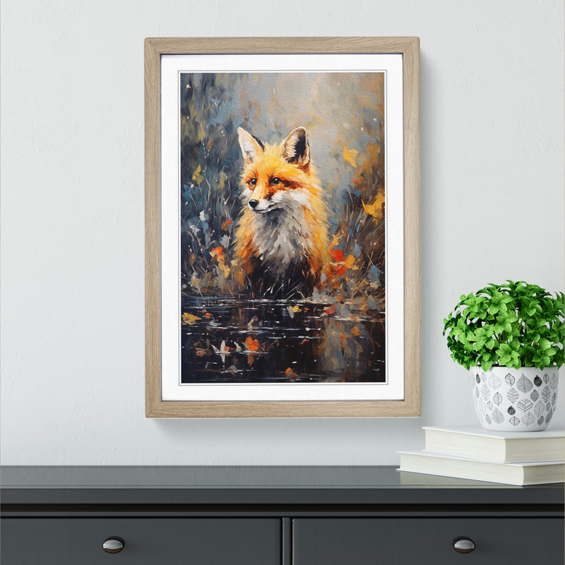 Single Picture Frame Print on Wood, Oak Framed, 46cm H x 34cm W