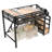 Twin XL Metal Loft Bed with Storage Stairs, Built-in Wardrobe, Shelves, USB Ports, and LED Lights, Natural Wood-402823247-402823246
