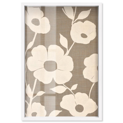 Décoration murale Minimalist Bloom Shadowbox Print par Art Remedy, cadre blanc, 37 x 55