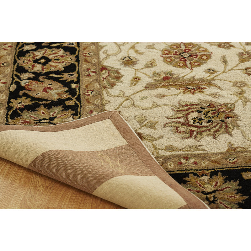 Hand Tufted Wool Oriental Area Rug in Brown/Beige, Rectangle 8' x 10'