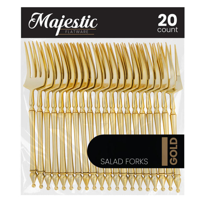 Muchuan Flatware Plastic Gold Salad Forks