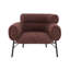Chaise d'appoint rembourrée en tweed Maroon avec pieds en métal noir