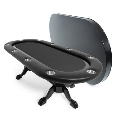 BBO Poker Elite Poker Table for 10 Players with Felt Playing Surface, Includes Dining Top -  2BBO-ELT-BLK-VLVT-DT