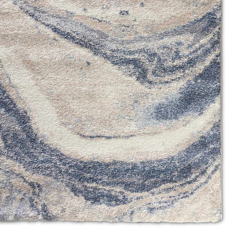 Henrik Abstract Shag Blue Area Rug (8'X10'), Rectangle 8' x 10'