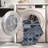 Kivett Caliente Navy and Ivory Indoor Outdoor Machine Washable Area Rug-1706871827