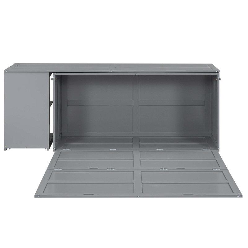 Grand lit escamotable avec bureau rotatif