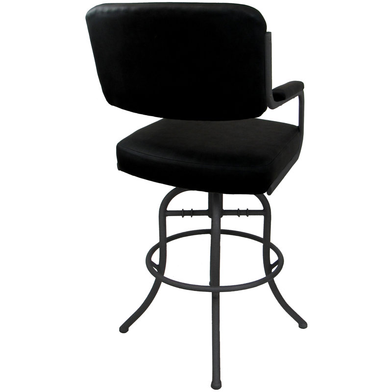 Tabouret de bar pivotant 30 po Jomiah, Noir, Gris