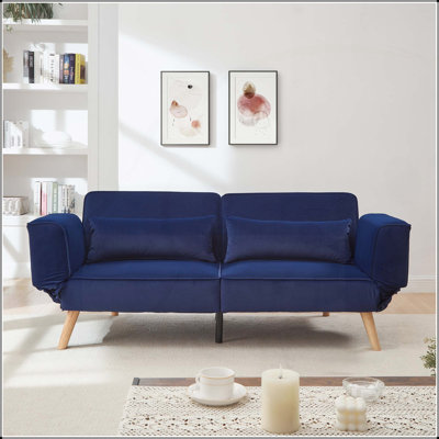Canapé-lit futon réglable de 72,8 po avec accoudoirs inclinables pour un confort polyvalent et une efficacité d'espace