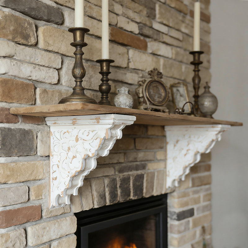  Paire de supports à corbeaux pour support mural en bois blanc