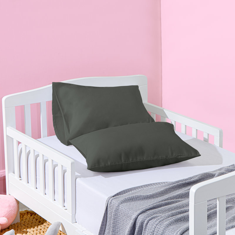 Taies d'oreiller pour tout-petits, 100% microfibre brossée avec fermeture à enveloppe, 14 po x 20 po - NTBAY, Gris foncé
